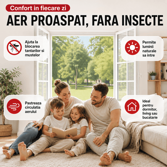 Plasa tantari pentru geamuri, set 2 bucati, 130 x 150 cm VitaDomus