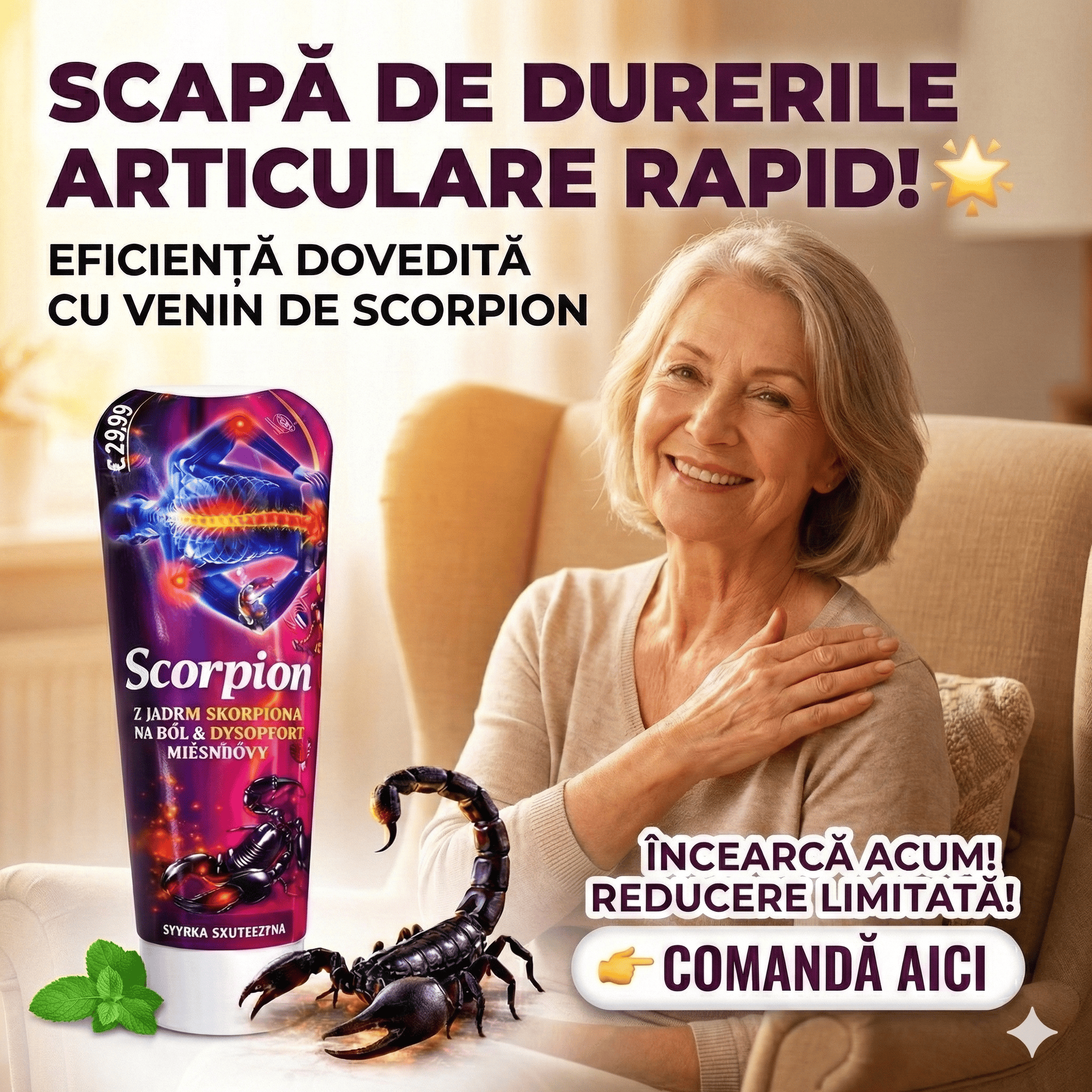 VitaDomus Crema antidurere cu venin de scorpion